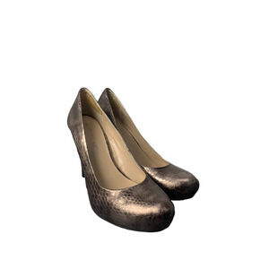 Franco Sarto Womens Metallic Snakeskin Pattern Heels Size 9.5